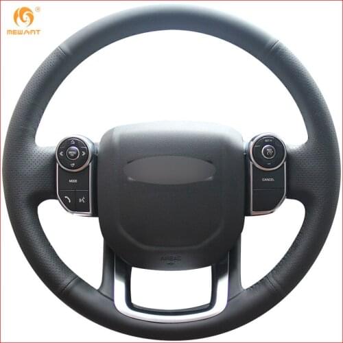 MEWANT Black Genuine Leather Car Steering Wheel Cover for Land Rover Range Rover 2014 2015 Interior Accessories Parts