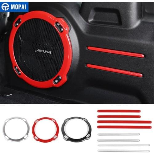 MOPAI for Jeep Wrangler JL Car Trunk Subwoofer Speaker Decoration Trunk Trim Strip Sticker for Jeep Wrangler JL Rubicon 2018