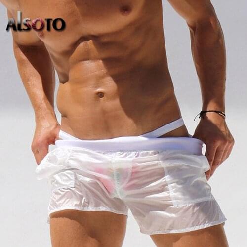 Men Transparent Shorts Bodybuilding Man Summer Gyms Workout Male Breathable Mesh Quick Dry Sportswear Jogger Beach Short Pants