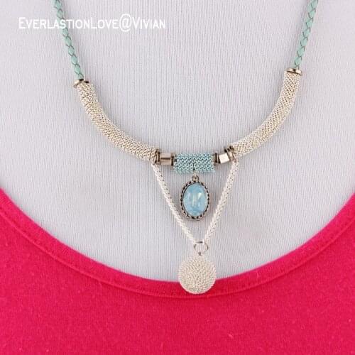 New fashion trendy jewelry copper choker multi layer necklace gift for women Boho Layering Chokers girl Long necklace pendants