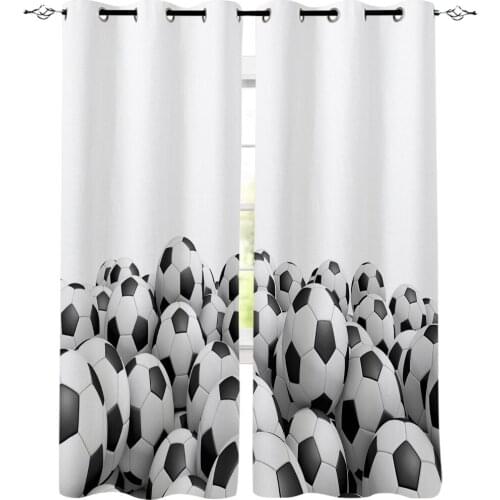 3D Football Soccer Game Sport Window Curtains For Living Room Kitchen Bedroom Modern Window Treatments Drapes Blinds
