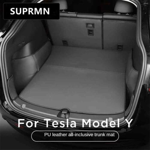 Suitable for Tesla MODEL Y front and rear trunk mats anti-dirty and wear-resistant microfiber leather full surround modification