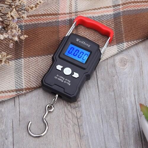 LCD Portable Scale Digital Display Backlight Hanging Hook Scale Double Accuracy Fishing Travel Mini Electronic Weighing Scale