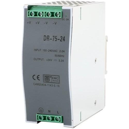 DR-75-12 75W 12V 6.3A ac dc converter SMPS Din rail Single Output Switching power supply