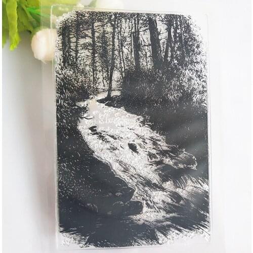 Stream Flowing in the Forest Transparent Clear Stamp/Seal for DIY Scrapbooking / Photo Album Decorative Silicone Stamps Sheets