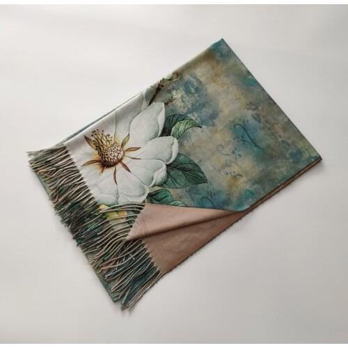 Newest Cashmere Scarf Women Fashion Oil Painting Shawls Wraps Lady Travel Pashmina High Quality Thick Scarves Winter Neck Wram