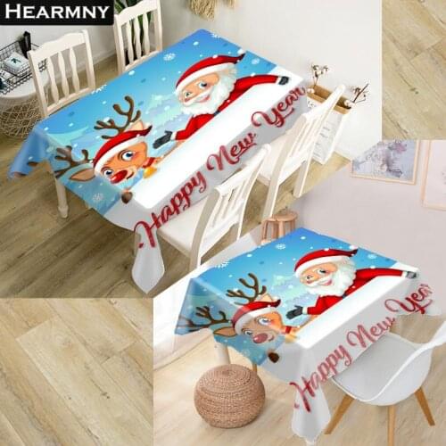 Santa Claus Tablecloth Christmas Party Decoration Oxford Fabric Waterproof Dinner Table Cloth Art Simplicity Pattern Table Cover