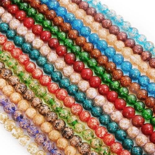 10pcs/lot 8-12mm Lampwork Glass Beads Glass Boutique Beads Dust Sand Selective Color for Bracelet Earring Necklace Making