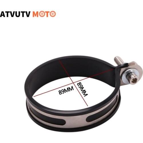 Motorcycle Exhaust Pipe Muffler Universal Fixed Circle Carbon Fiber Holder Clamp Fixed Ring Support Bracket 89mm 100mm 110mm