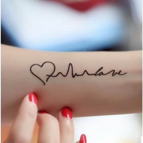 Temporary tatoo paper/ finger,arm,waist,vervel/electrocardiogram heart/Waterproof,transfer tattoos