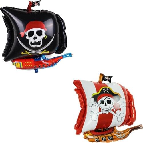 1PC cartoon Halloween balloon Skull Print pirate ship pattern balloons birthday party decoration balloons baby shower Kids Toy