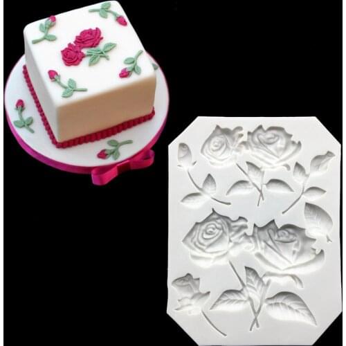 Wholesale 10 pcs Rose Bird Chrysanthemum Silicone Mold Fondant Cake Chocolate Candy Jello Decorating Tools