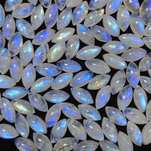 100% Natural moonstone olivine-shaped Mariquesa 7*14mm blue light gemstone handmade diy jewelry accessories