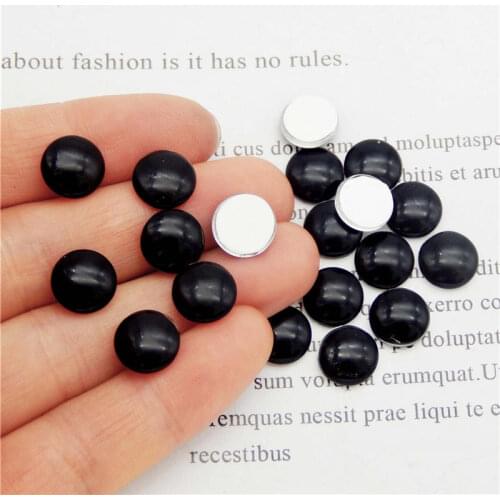 20-50pcs Glass Round Cabochons Cameo Black Flatback Dome for Jewelry Making Craft Toy DIY Findings 6mm 8mm 10mm 12mm 15mm