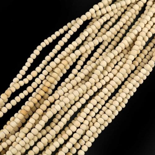 4mm Natural Wood Loose Round Beads Wooden Bracelet Necklace Bangle DIY Prayer Rosary Woman Man Jewelry Making Craft Accessories