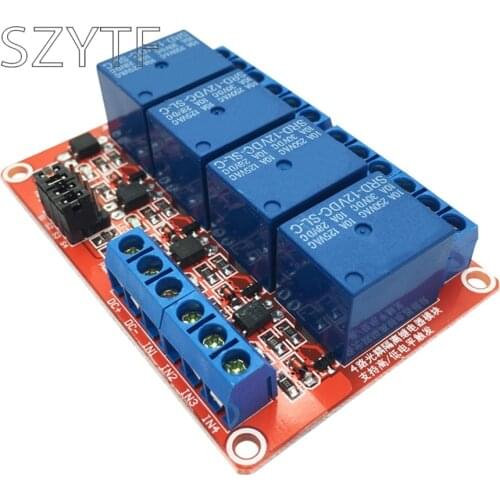 4-way 5V12V24V relay module with optocoupler isolation high and low level trigger relay expansion board