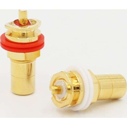 24K Gold Plated RCA Jack RCA Terminal Sockets Gold Plated jack 4pcs