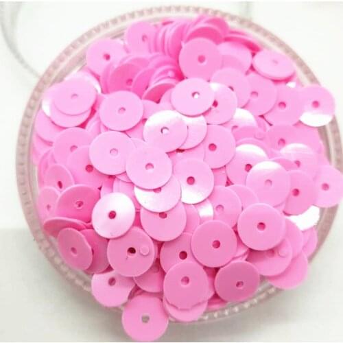 50g (4000pcs) 6mm Solid Purple Pink Flat Round Sequins For Craft DIY Accessories With 1 Middle Hole Hotpink/Rose Pink