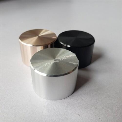 8pcs Aluminum plastic potentiometer knob 26*17*6mm knob black silver gold O shaft Chassis volume cap amplifier knobs