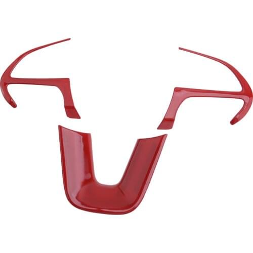 1Set Car ABS Red Steering Wheel Moulding Cover Trim Fit for Dodge Challenger Charger Durango Jeep Accessories