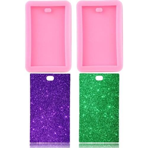 2 Piece Shiny Glossy Rectangle Silicone Keychain Mold Epoxy Resin Jewelry Making Necklace Moulds DIY Handmade Keychains Mould