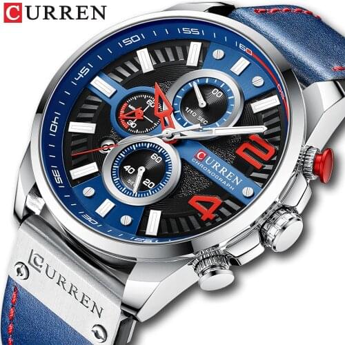 Relógio Masculino CURREN Top Luxury Brand Mens Watch for Men Chronograph Luminous Quartz Clock Fashion Waterproof Wristwatch