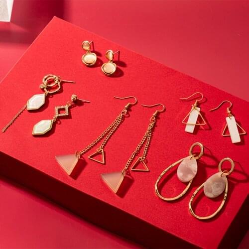 2020 Personality Long section Hollow out Asymmetrical Dangle Geometric Fashion Earrings Prevent Allergy Round Earrings Jewelry