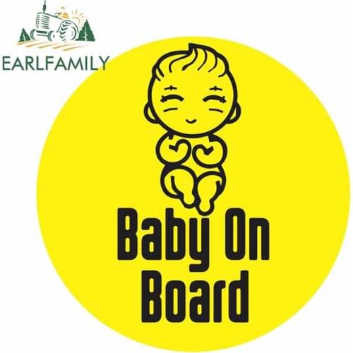 EARLFAMILY 13cm x 13cm for Baby on Board Infant Refrigerator Bumper Car Stickers Graphics Waterproof Trunk Decal Car Assessoires