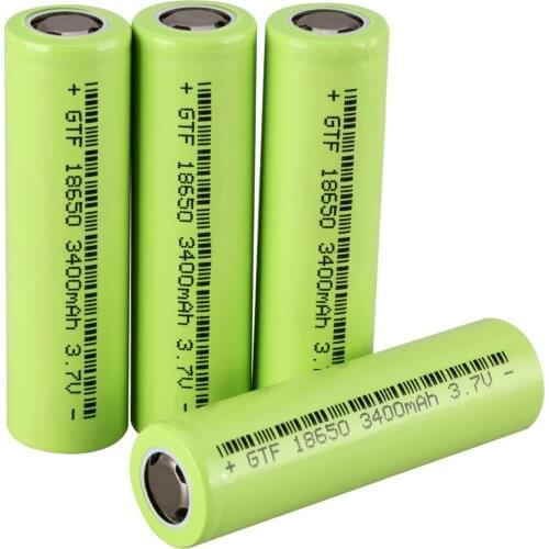 GTF 3.7V 3400mAh 18650 Protected Rechargeable Battery for Flashlights Headlamp Li-ion Flat Battery Panasonic NCR18650B cell