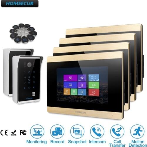 HOMSECUR 7" Wired Hands-free Video Door Entry Security Intercom+IR Night Vision BC081 +BM715-G