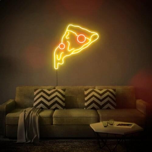 Custom Pizza Led Flex Transparent Acrylic Neon Sign Light Decor Wall Hanging for Home Room Kitchen Restaurant Sale Shop