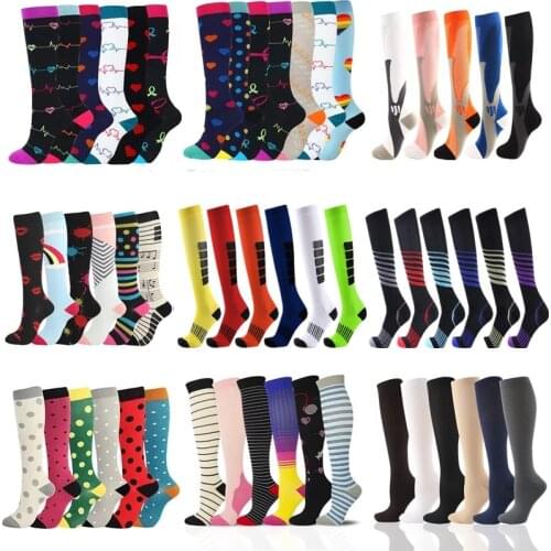Men Women Compression Stockings Prevent Varicose Veins Socks Outdoor Sports Compression Socks For Anti Fatigue Pain Relief Knee