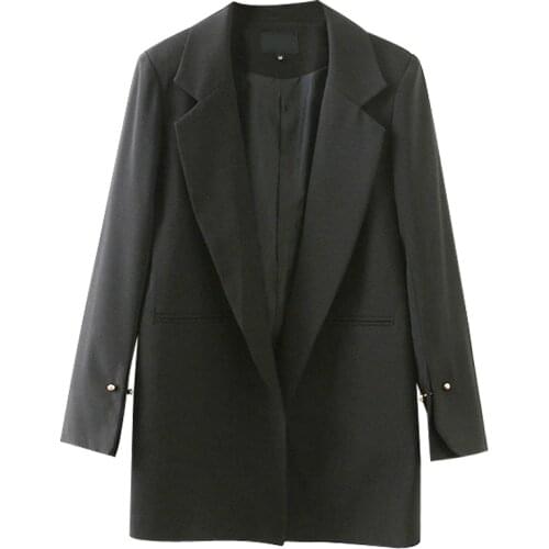 Large size Suit Women 2019 Spring Autumn Black Blazers Female Plus size Loose Small Blazers Casual Tops Long sleeve Jackets 2594