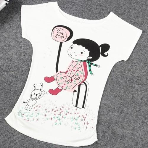 Summer Girls Short Sleeve T-Shirts Casual Women Animal Printing Tee Tops Female Fashion Tshirt O-neck White T shirt