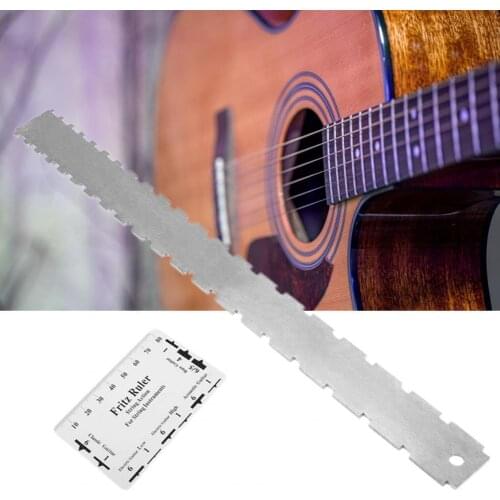 Guitar Neck Ruler Notched Straight Edge Luthiers Tool with String for Gibson 24.75 Inch and Fender 25.5 Inch Electric Guitars