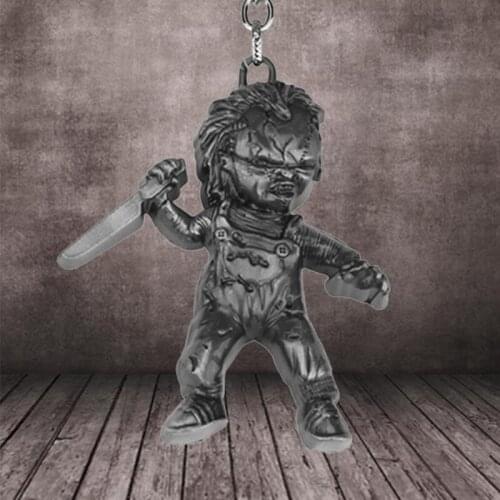 Metal Horror Movie Seed-Chucky Keychain Hand Knife Pendant Key Chain Car Purse Keyring Holder Chaveiros Fans Souvenirs
