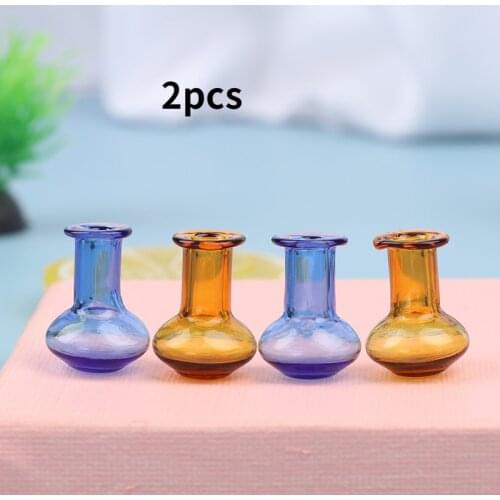 2PCS/lot 1/12 Dollhouse Miniature Mini Vase For Doll House Kitchen Furniture Decor Accessories