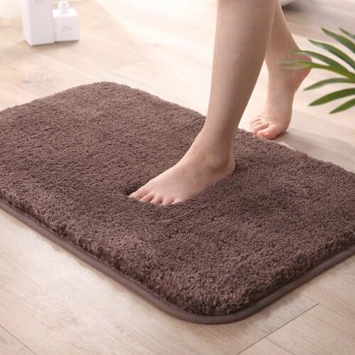 Shaggy Bath Mat Water Absorption Rug Bathroom Mat Entrance Door Mat Soft High Plush Bath Rug Non-Slip Bath Mats Bedside Rug