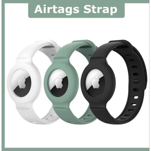 Soft Silicone Bands for Apple AirTags Strap Anti-Scratch Device Soft Protective Skin Cover Accessories for Air Tags Watch Strap
