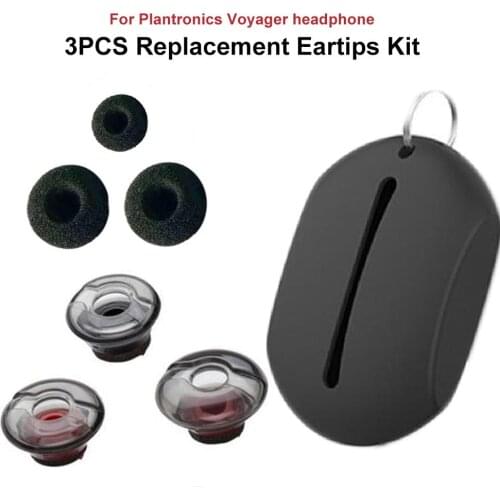 HOT SALE!3PCS Replacement Eartips Kit with Case for Plantronics Voyager 5200 5220
