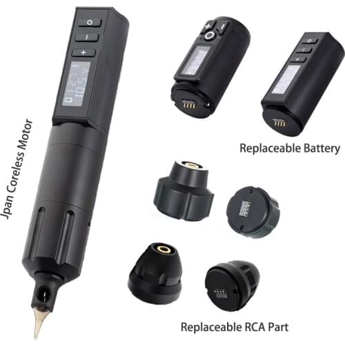 New Wireless Tattoo Machine Digital Display Wireless Battery Pen Rotary Machine Gun Japan Coreless Motor Permanent Makeup Pen
