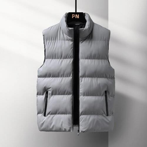 2021 Autumn and Winter New Mens Casual Fashion Vest Teenagers Solid Color Stand Collar Vest