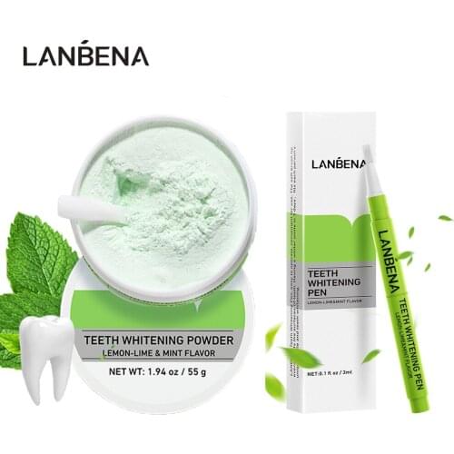 LANBENA Whitening Clean Stains Teeth Powder Remove Plaque Whitening Pen Teeth Bleachment Dental Cleaning Coffee Stains Oral Care