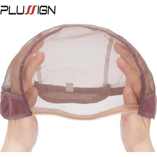 Full Lace Wig Cap For Making 100% Lace Wigs Hd Medium Brown Color U Part Weaving Cap M L Xl Three Size Ventilating 360 Wig Caps