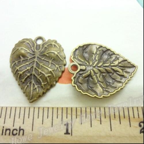 15pcs Charms Leaves Pendant Bright Antique bronze Zinc Alloy Fit Bracelet Necklace DIY Metal Jewelry Findings