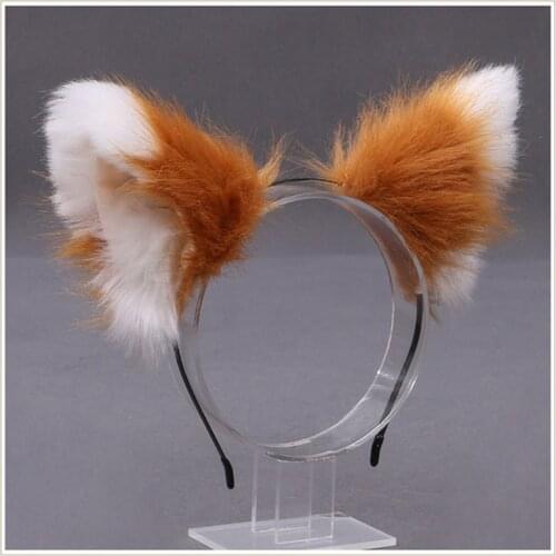 Cute Cat Ears Headband Lolita Cosplay Anime Dance Party Costume Wolf Fox Ear Plush Hairband Girls Kawaii Hair Accessories Props