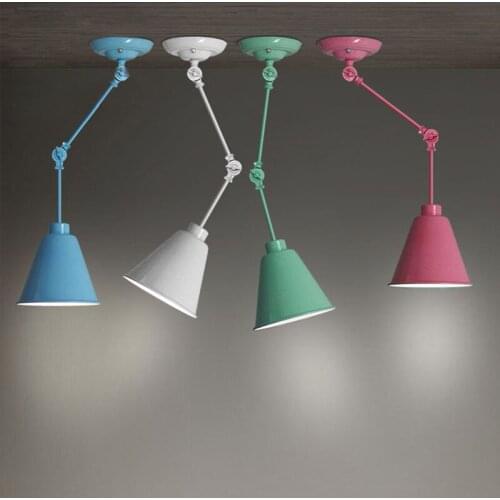 Industrial Vintage Loft Metal Surface Mounted Fixture Lamp E27 Bulb Adjustable Study Dining Room Ceiling Light Lighting CL184