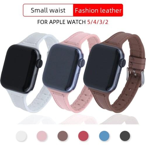 Small waist leather strap for Apple Watch 5/4/3/2/1 bands replacement bracelet for iwatch 38 40 42 44mm smart watch wristband