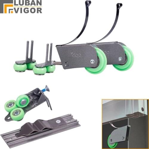 Wardrobe sliding door track pulley,rail wheels , No rust , Quiet and silent ,Anti-jump wheel positioning upper wheel lower wheel