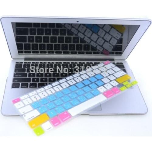 For Mac Book 13 15 Silicone Keyboard Skin Protector Cover Film Guard For Apple Macbook Pro Air Retina 13 15 17 Wubi Root Rainbow
